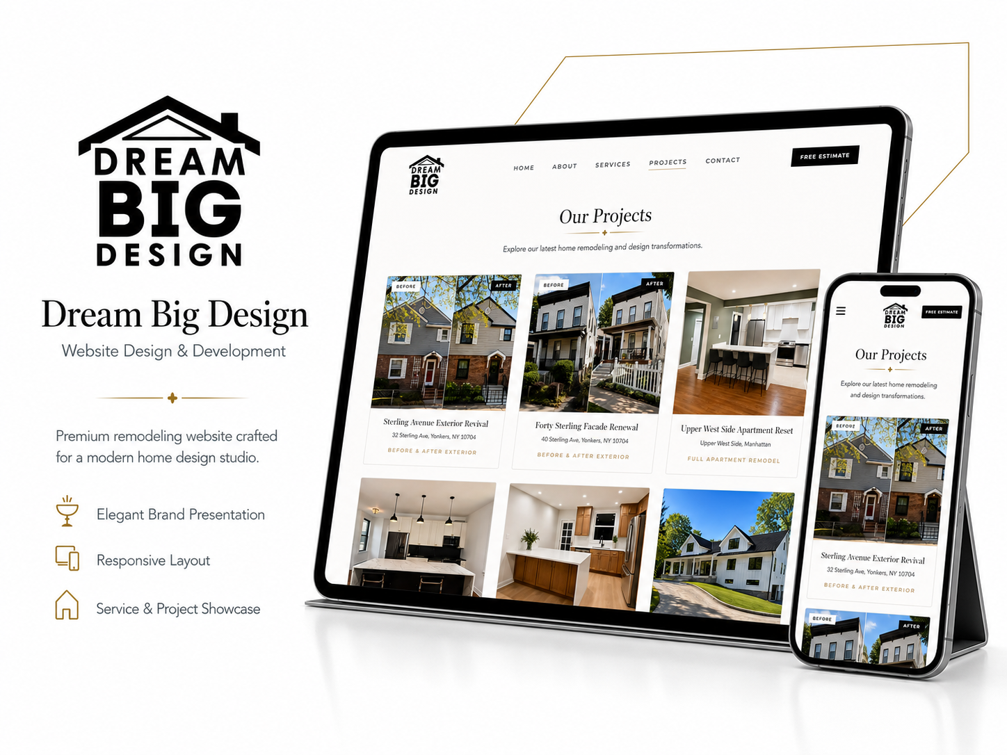Dream Big Design website preview
