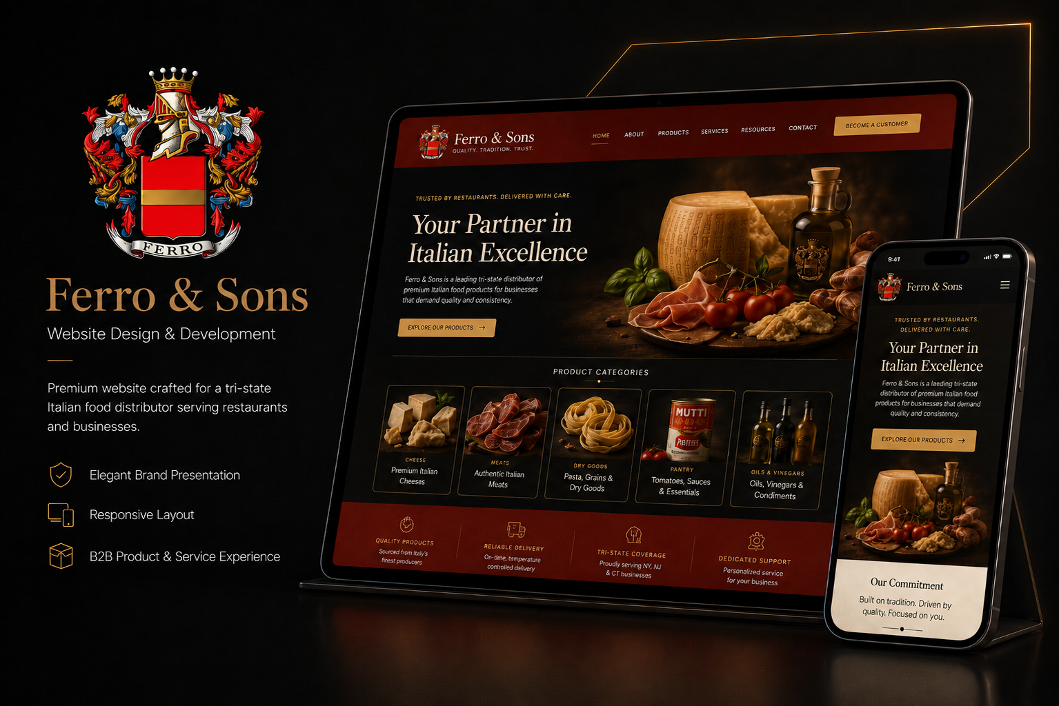 Ferro and Son website and branding